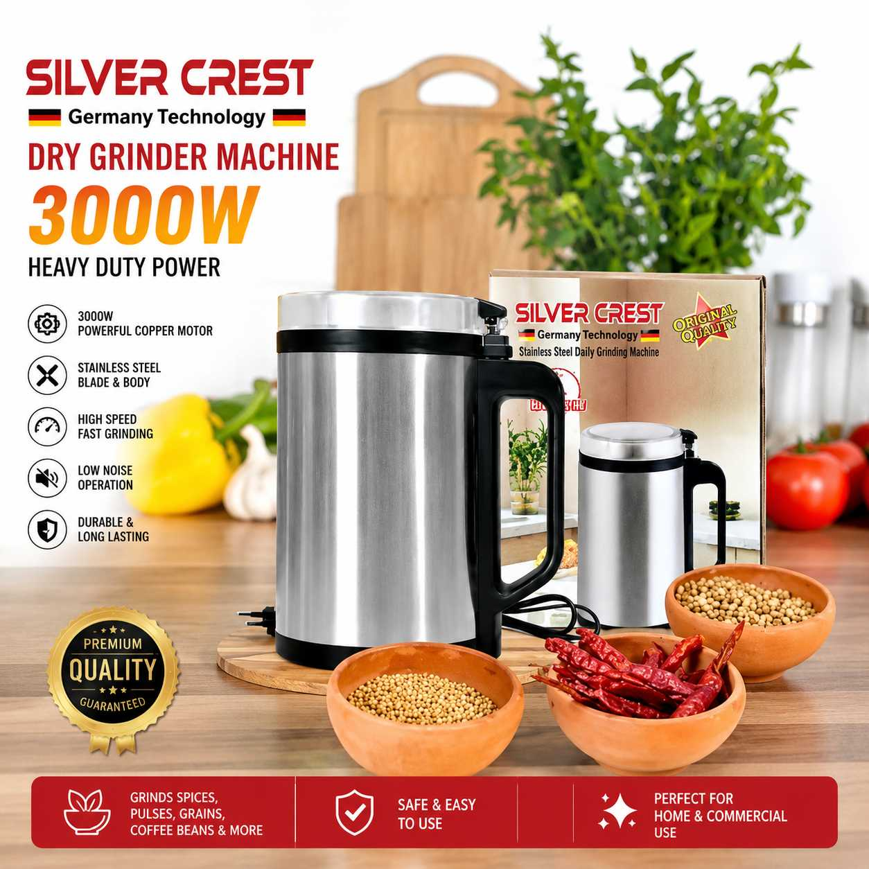 Silver Crest Dry Grinder Machine 3000W – Heavy Duty Grinder